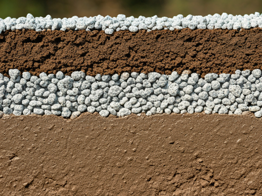 Image of perlite layer with clay layer