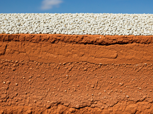 Image of perlite layer with clay layer